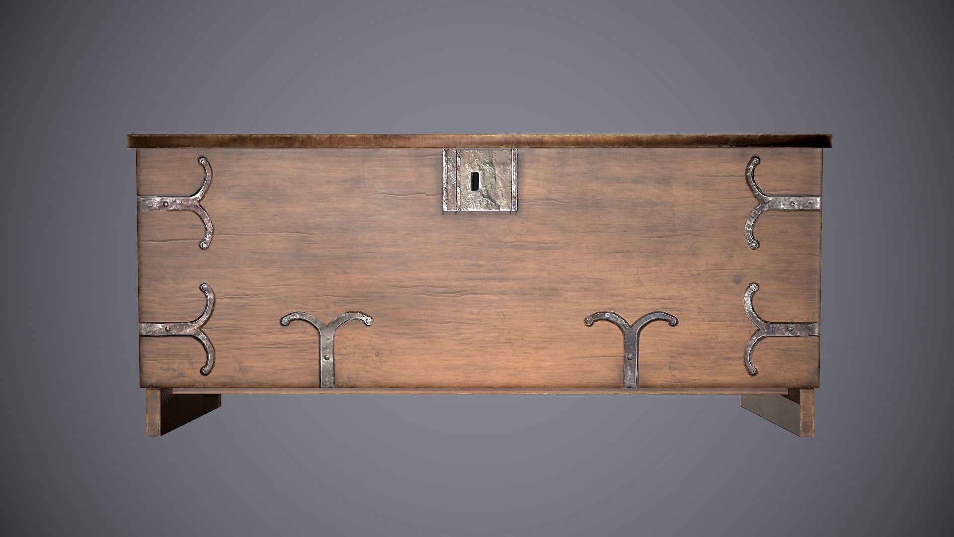 Chest Medieval 2 Low-poly 3D model_2