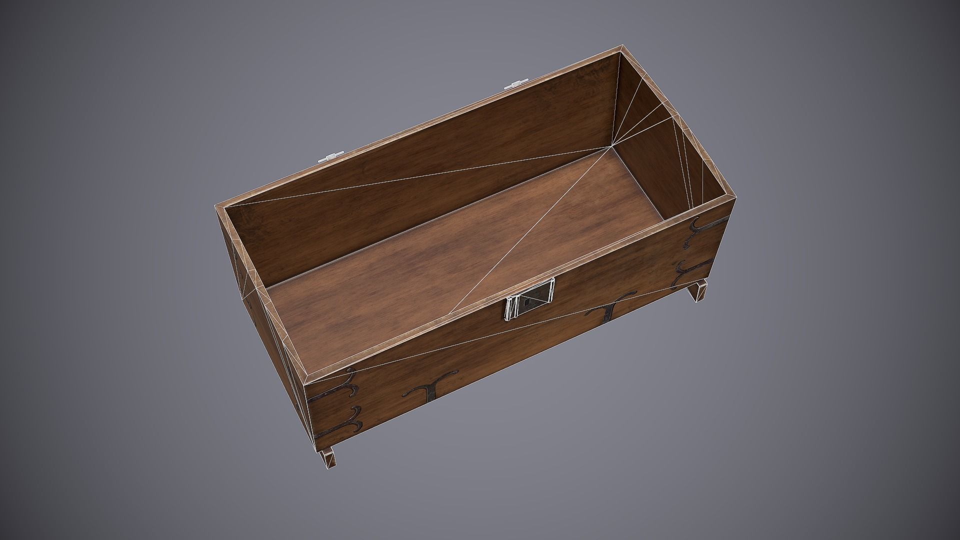 Chest Medieval 2 Low-poly 3D model_15