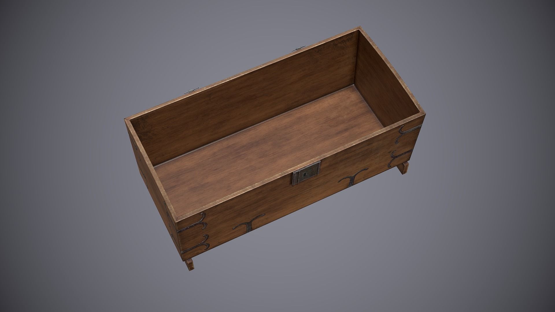 Chest Medieval 2 Low-poly 3D model_14