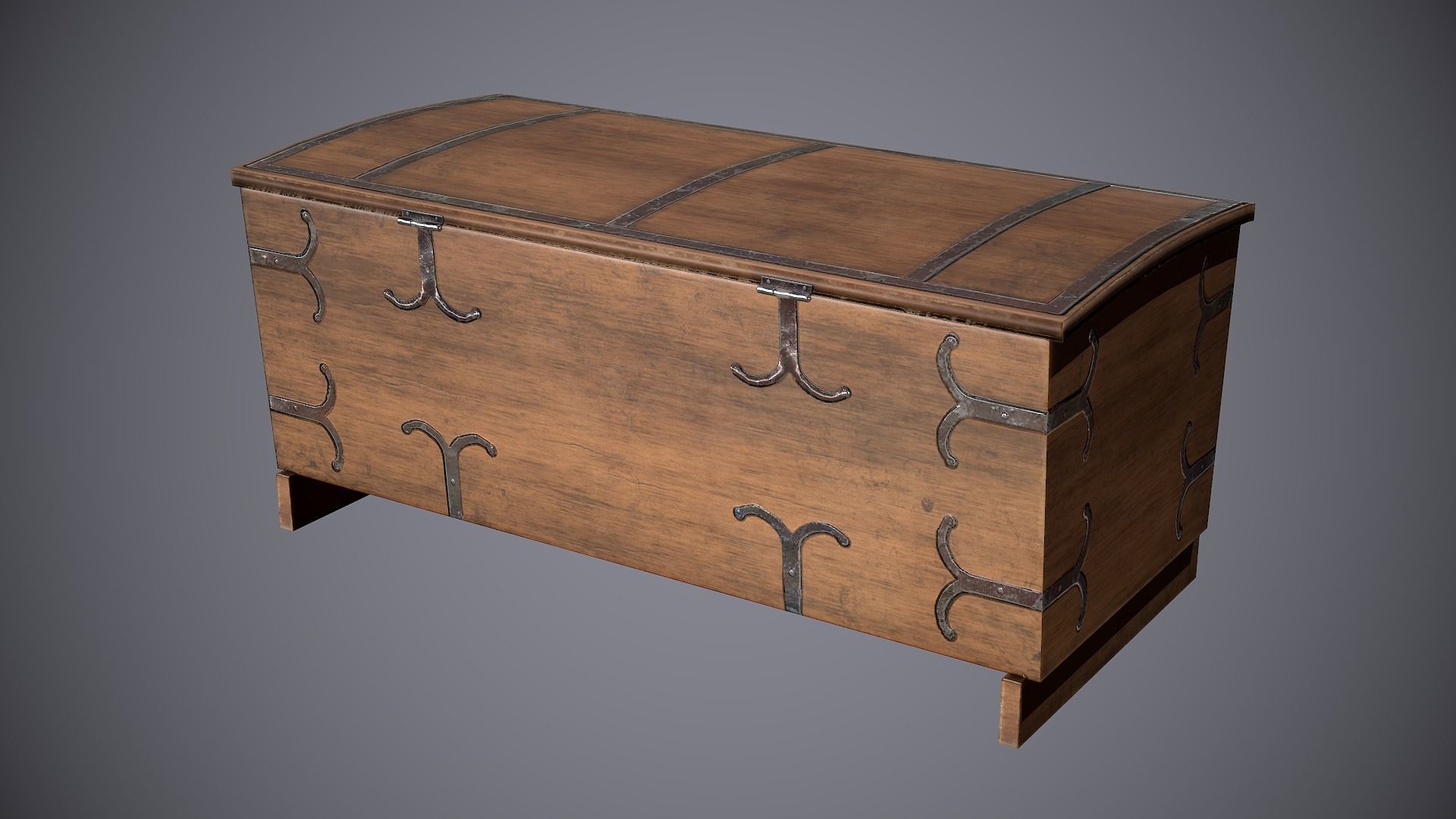 Chest Medieval 2 Low-poly 3D model_8