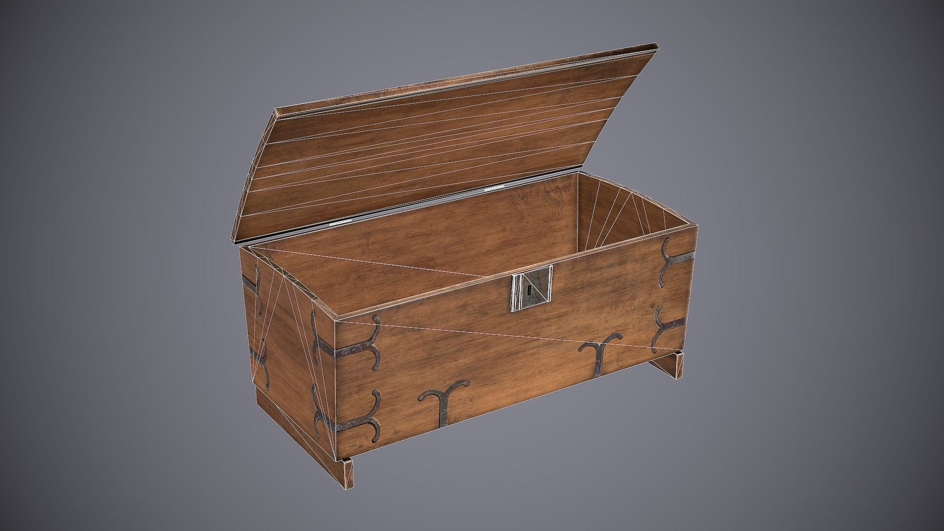 Chest Medieval 2 Low-poly 3D model_13