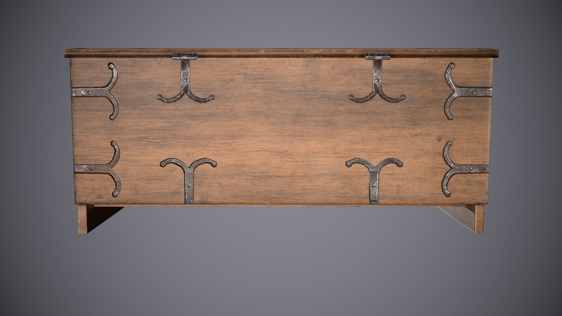 Chest Medieval 2 Low-poly 3D model_10