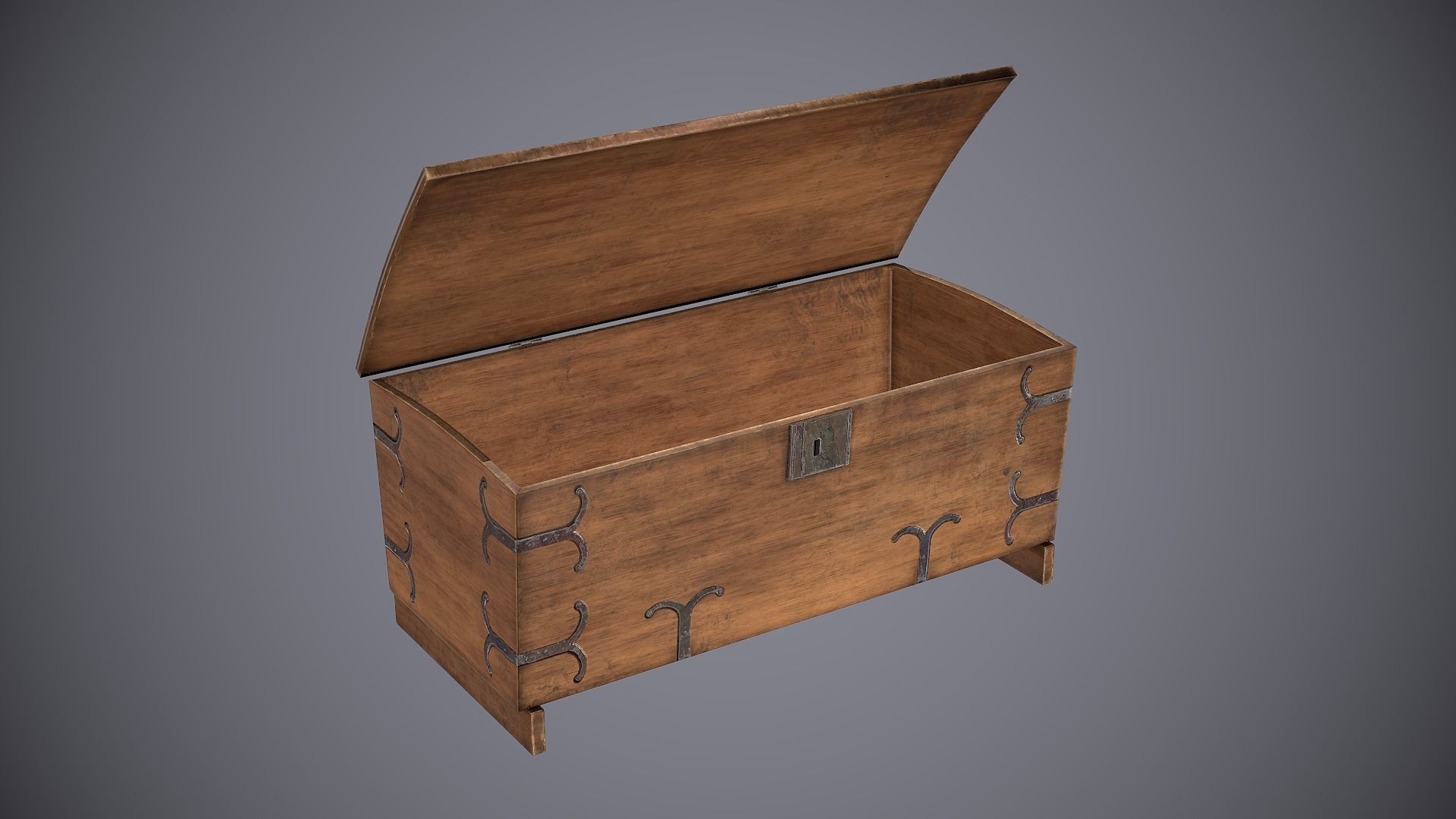 Chest Medieval 2 Low-poly 3D model_12
