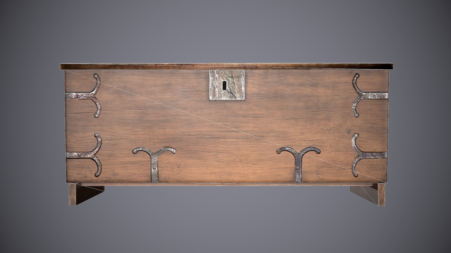 Chest Medieval 2 Low-poly 3D model_3