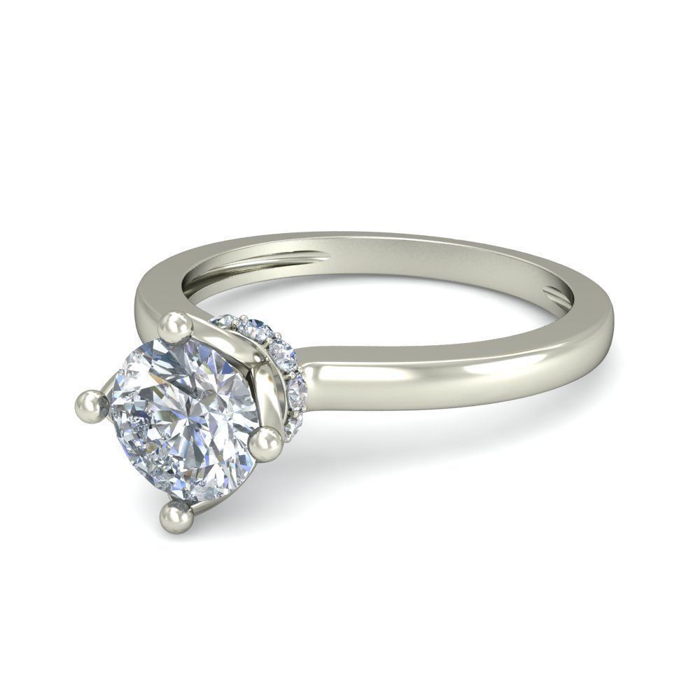 Women solitaire ring 3dm stl render detail 3D print model 3D print model_4