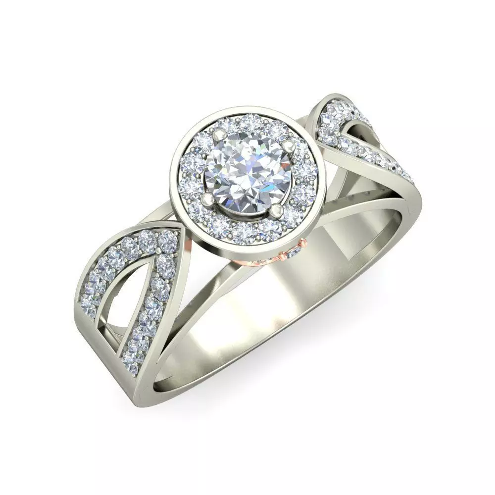 Women solitaire ring 3dm stl render detail 3D print model 3D print model_0