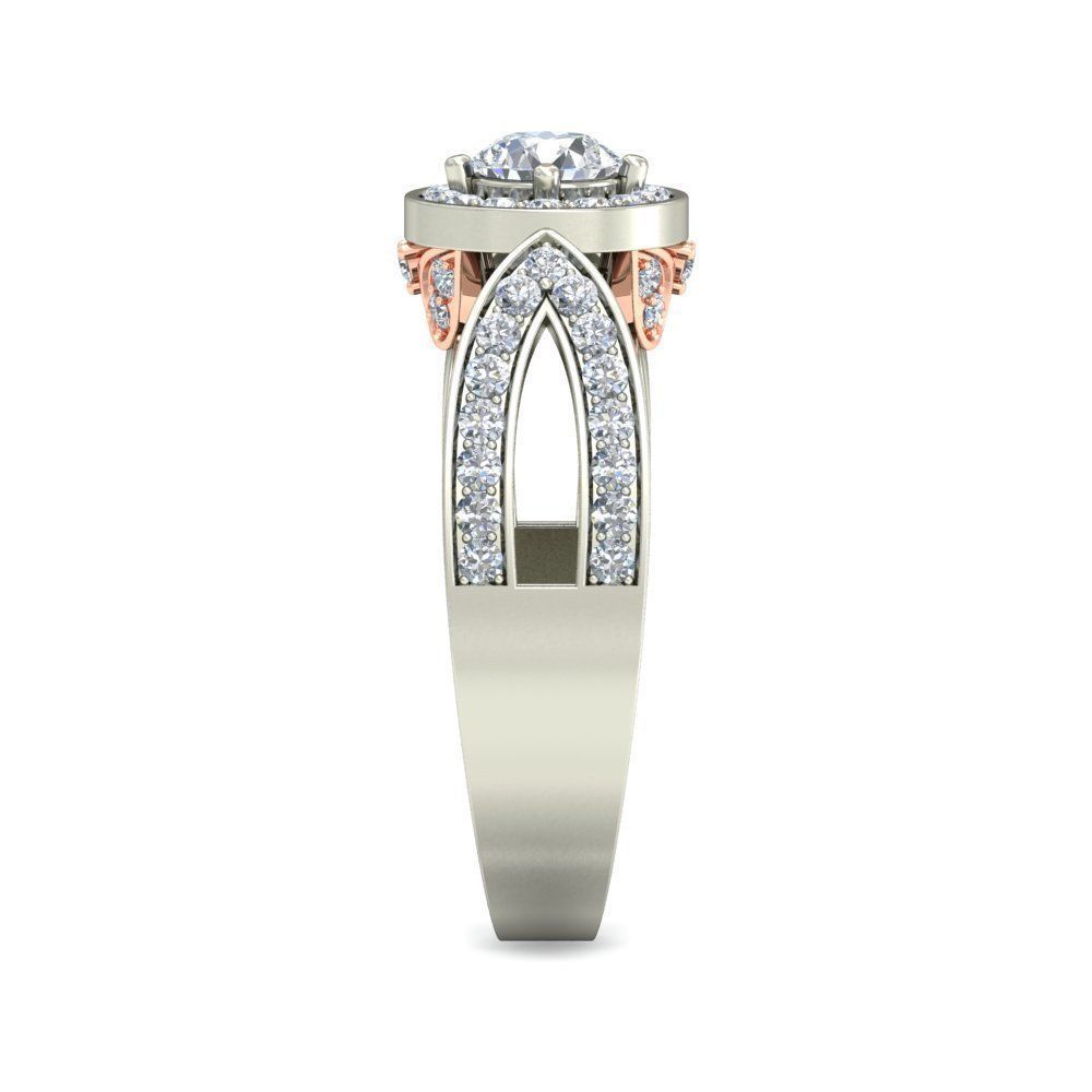 Women solitaire ring 3dm stl render detail 3D print model 3D print model_2