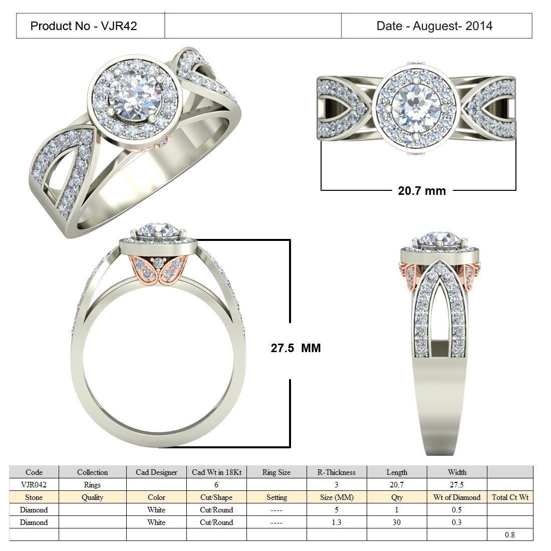 Women solitaire ring 3dm stl render detail 3D print model 3D print model_5