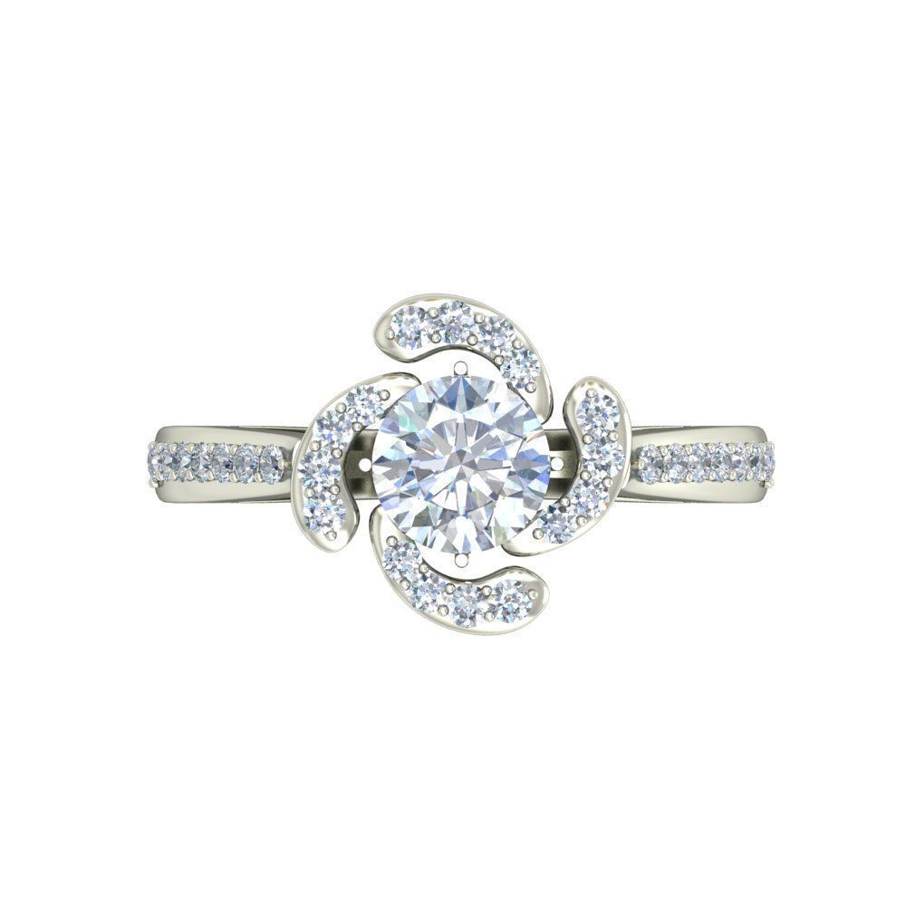 Women solitaire ring 3dm stl render detail 3D print model 3D print model_3