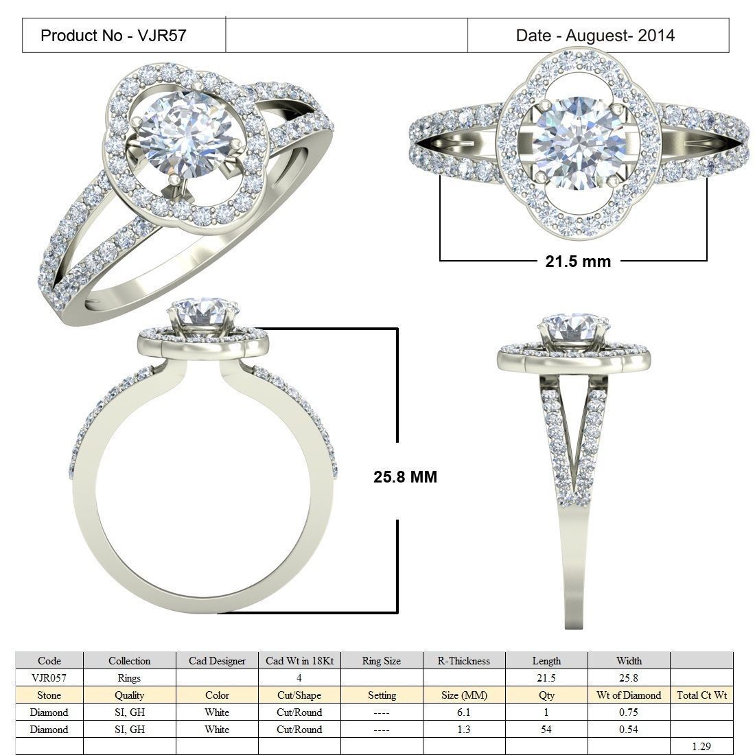 Women solitaire ring 3dm stl render detail 3D print model 3D print model_5