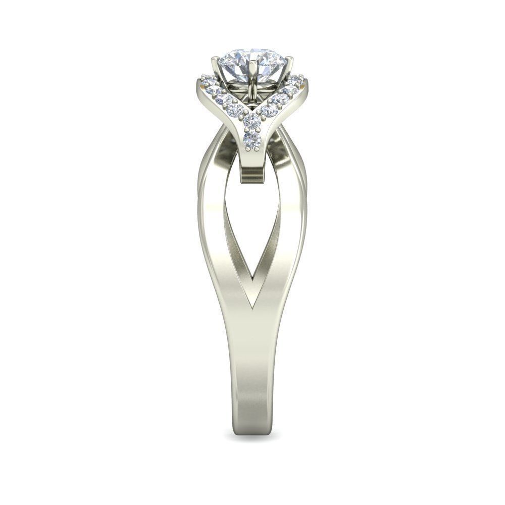 Women solitaire ring 3dm stl render detail 3D print model 3D print model_2