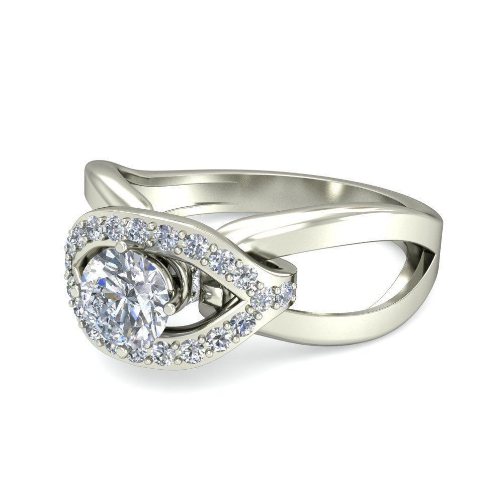 Women solitaire ring 3dm stl render detail 3D print model 3D print model_4