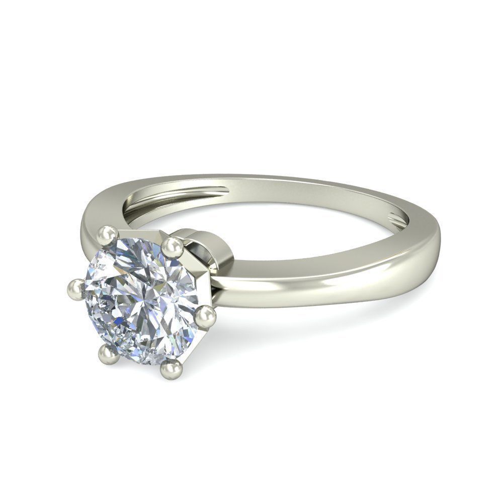 Women solitaire ring 3dm stl render detail 3D print model 3D print model_4