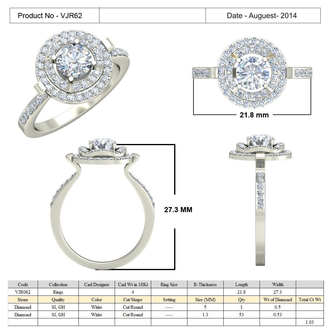 Women solitaire ring 3dm stl render detail 3D print model 3D print model_5