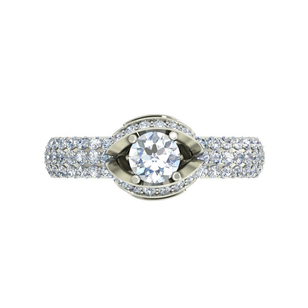 Women solitaire ring 3dm stl render detail 3D print model 3D print model_3