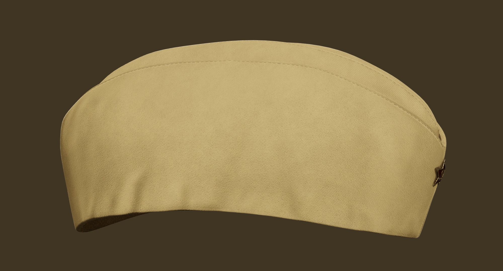 Military Soviet Soldier side cap of Infantry Low-poly 3D model_3