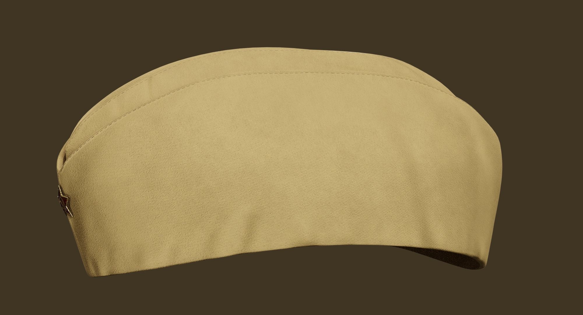 Military Soviet Soldier side cap of Infantry Low-poly 3D model_2