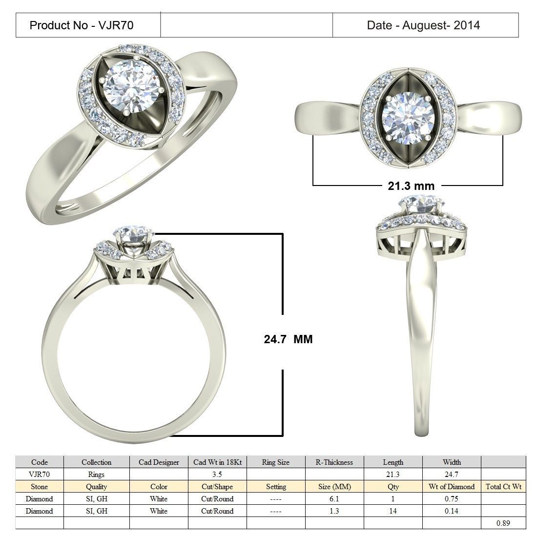 Women solitaire ring 3dm stl render detail 3D print model 3D print model_5