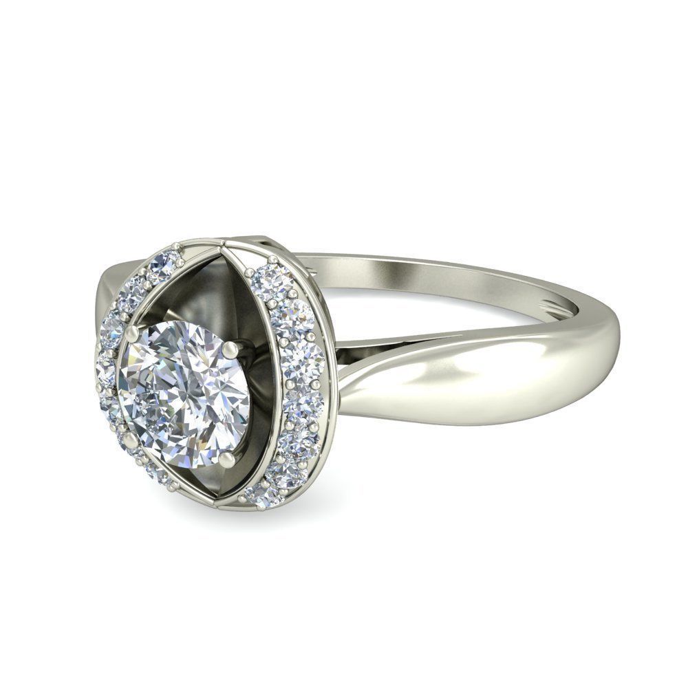 Women solitaire ring 3dm stl render detail 3D print model 3D print model_4