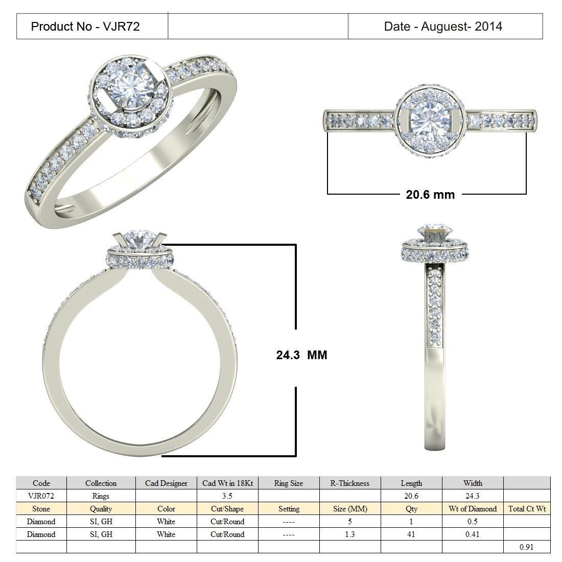 Women solitaire ring 3dm stl render detail 3D print model 3D print model_5