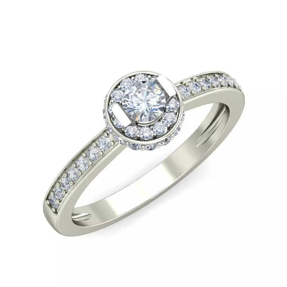 Women solitaire ring 3dm stl render detail 3D print model 3D print model_0