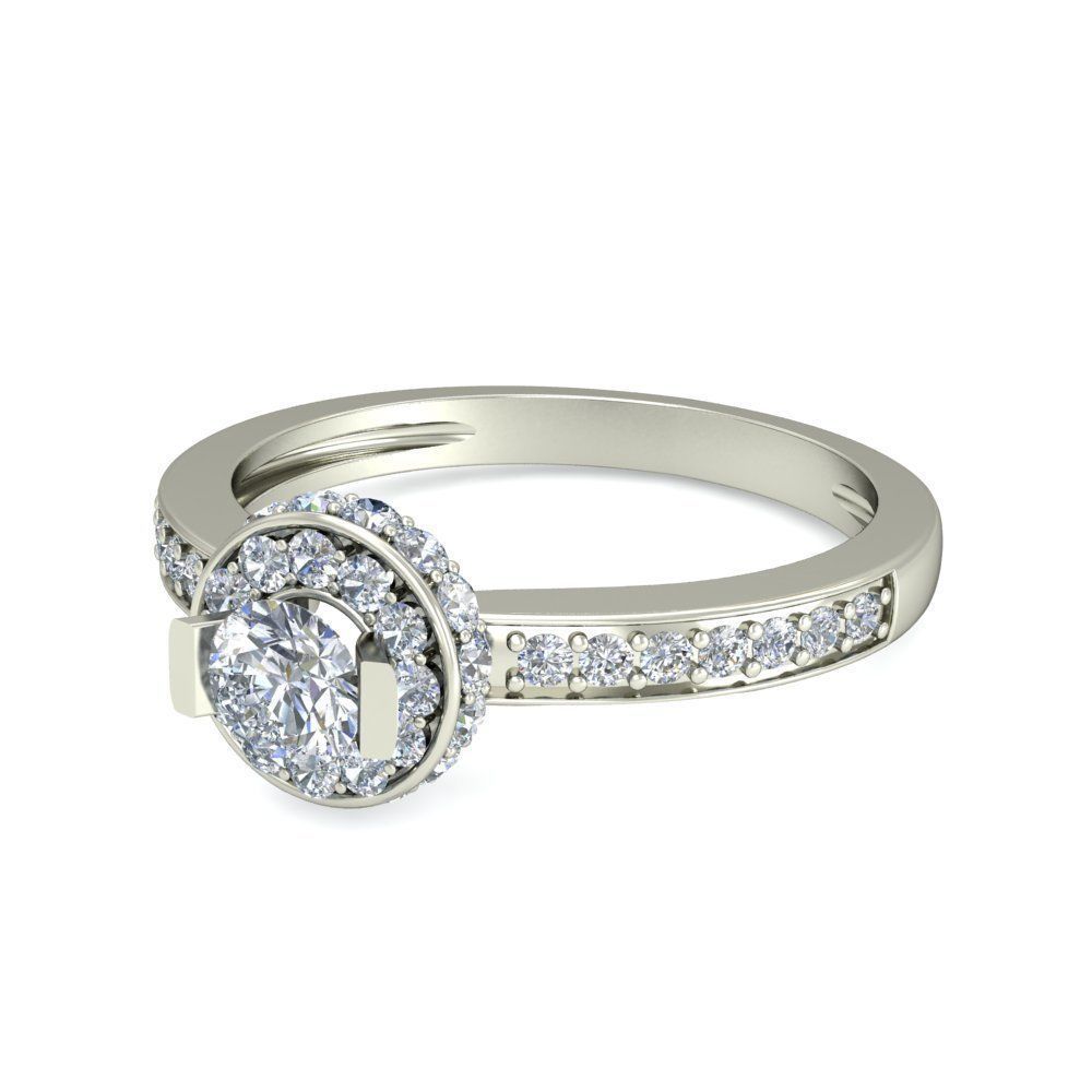 Women solitaire ring 3dm stl render detail 3D print model 3D print model_4