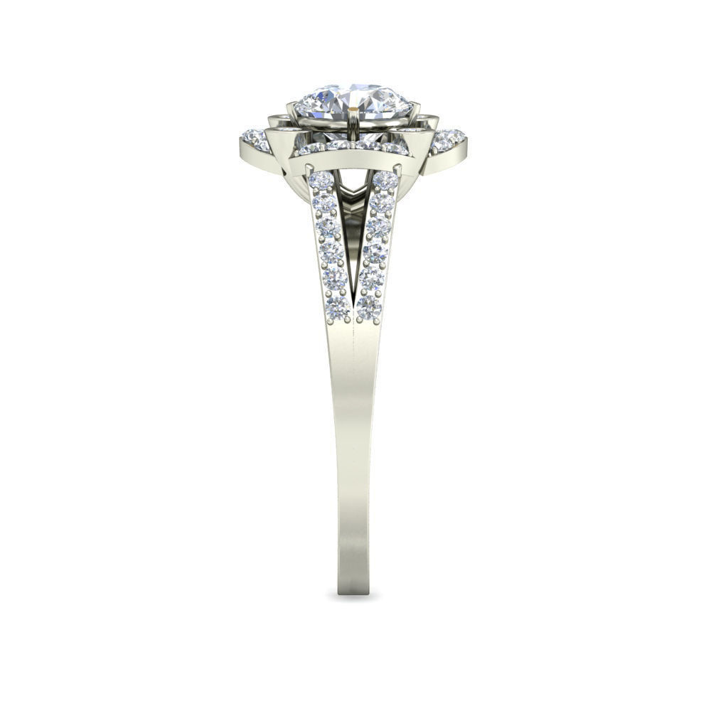 Women solitaire ring 3dm stl render detail 3D print model 3D print model_2