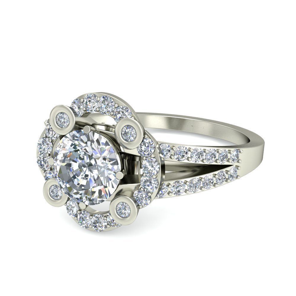 Women solitaire ring 3dm stl render detail 3D print model 3D print model_4