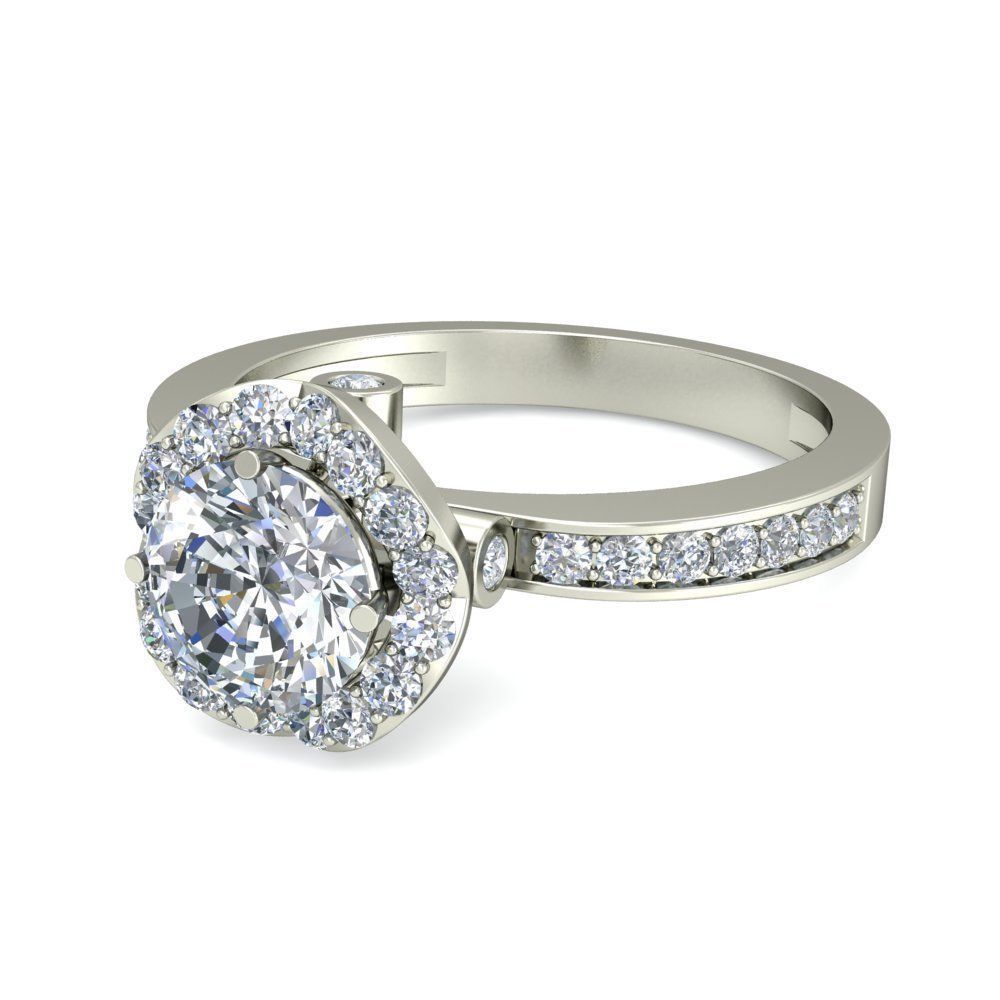 Women solitaire ring 3dm stl render detail 3D print model 3D print model_4