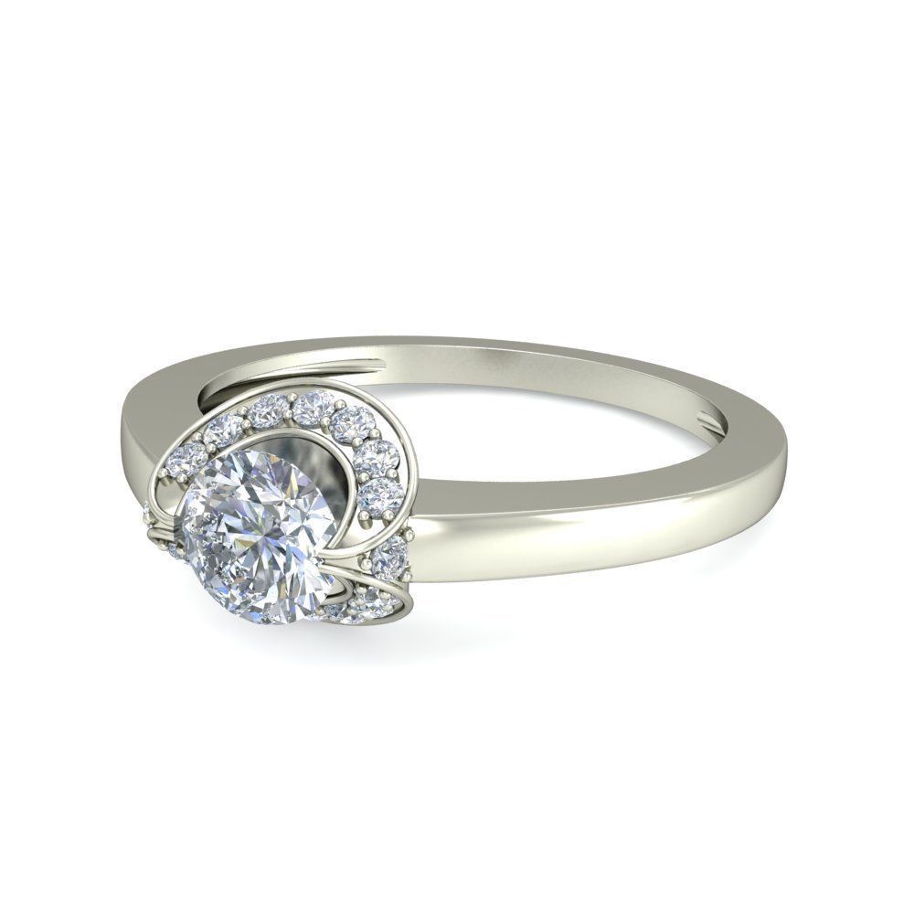 Women solitaire ring 3dm stl render detail 3D print model 3D print model_4