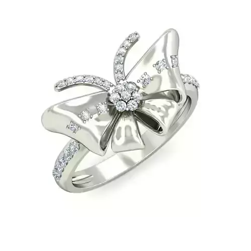 Women butterfly ring 3dm stl render detail 3D print model 3D print model