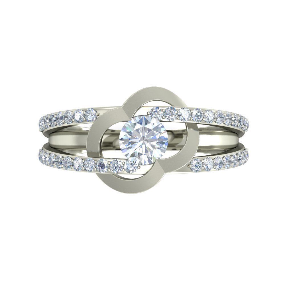 Women solitaire ring 3dm stl render detail 3D print model 3D print model_3