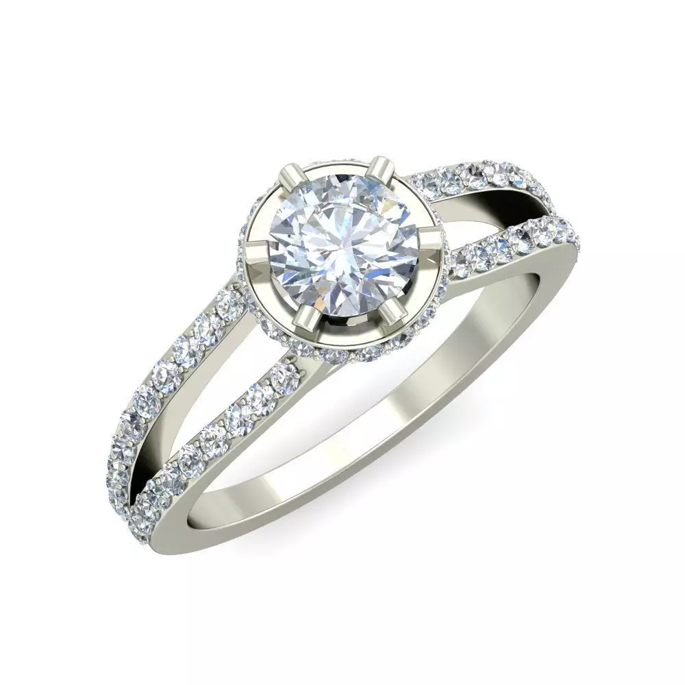 Women solitaire ring 3dm stl render detail 3D print model 3D print model_0