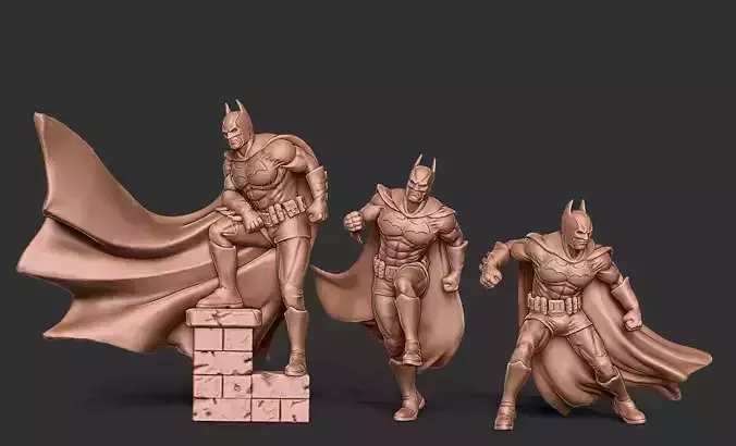 Dark knight bundle - 3 miniatures 35 mm scale 3D print model