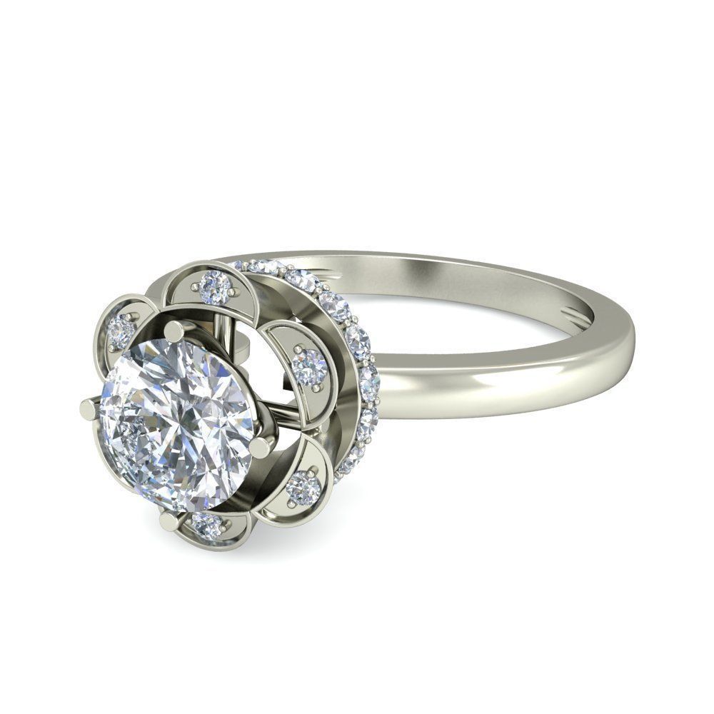 Women solitaire ring 3dm stl render detail 3D print model 3D print model_4