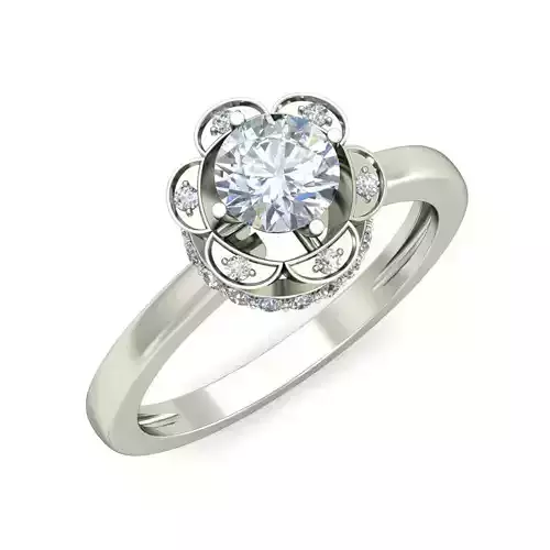 Women solitaire ring 3dm stl render detail 3D print model