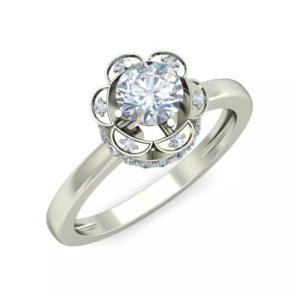 Women solitaire ring 3dm stl render detail 3D print model 3D print model_0