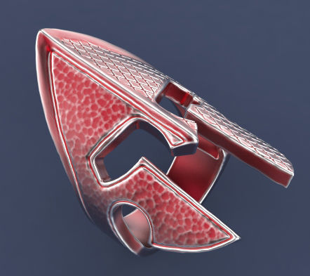 Gladiator ring Silver Gold  Print 3D print model_4