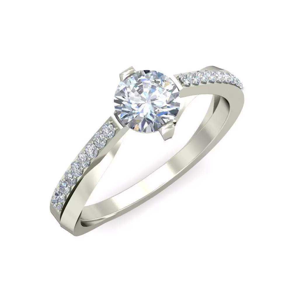 Women solitaire ring 3dm stl render detail 3D print model 3D print model