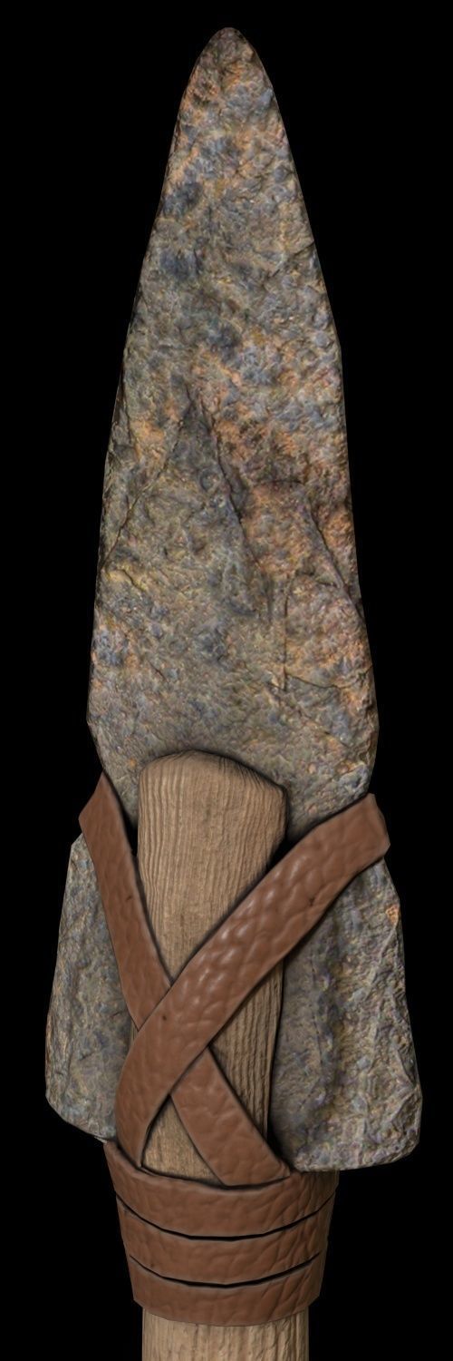 Old stone spear Low-poly 3D model_2