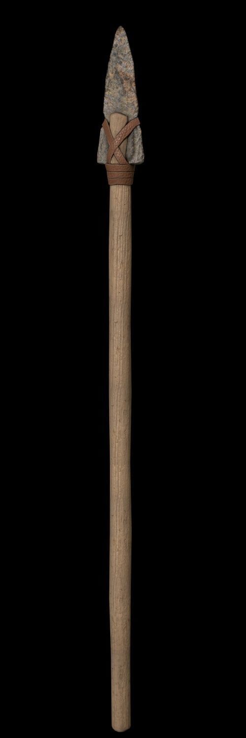 Old stone spear Low-poly 3D model_1