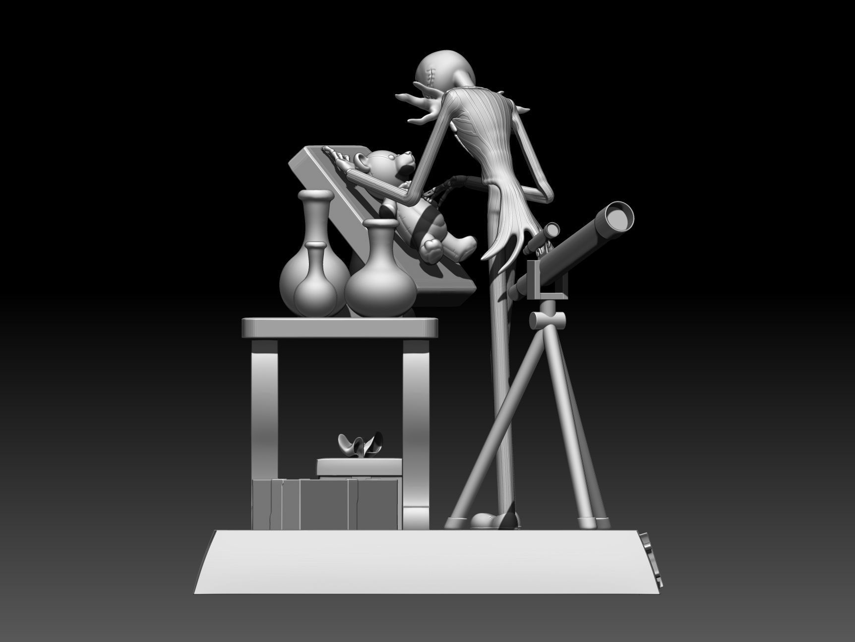 JackSkeleton skeleton working at table 3D print model_4