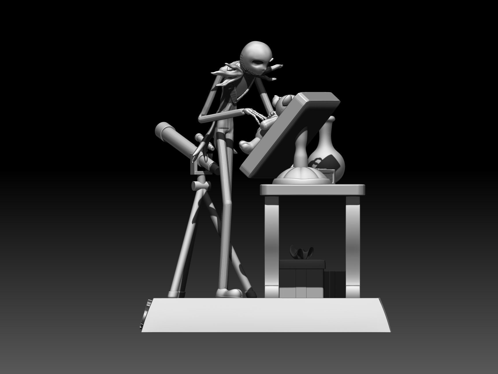JackSkeleton skeleton working at table 3D print model_2