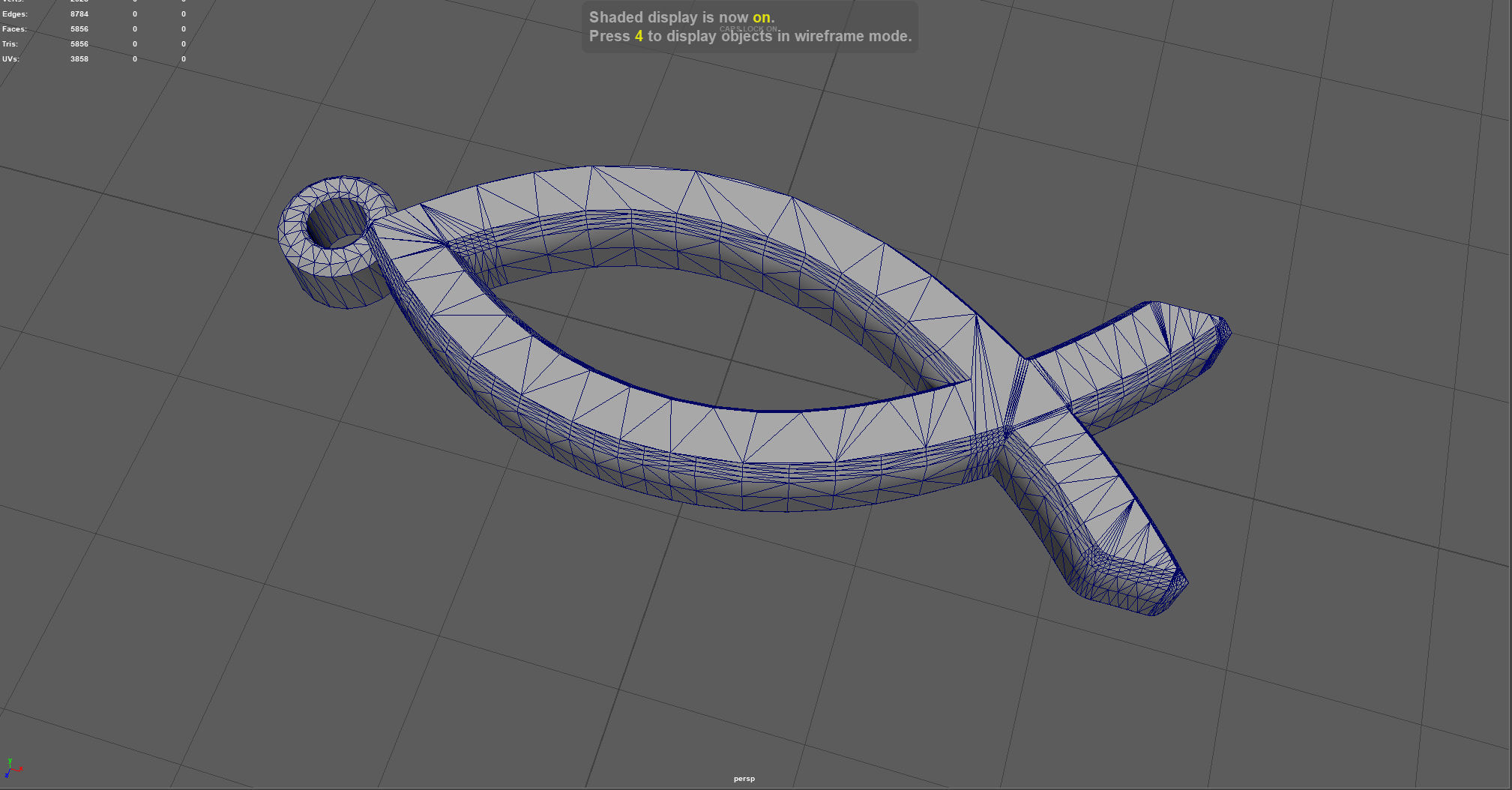 Ichthus fish Simple Necklace 3D print model_2