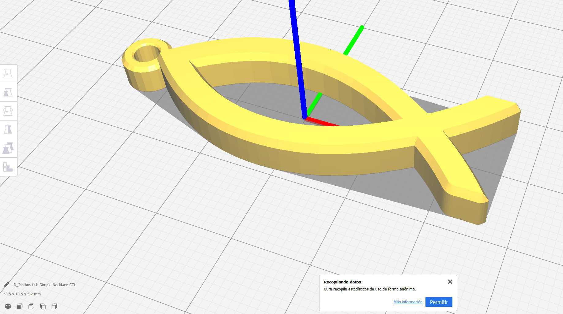 Ichthus fish Simple Necklace 3D print model_5