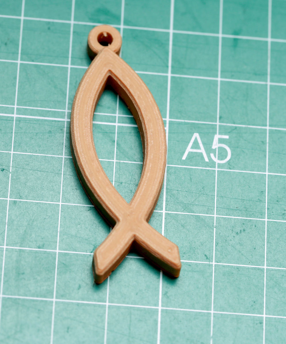 Ichthus fish Simple Necklace 3D print model_4