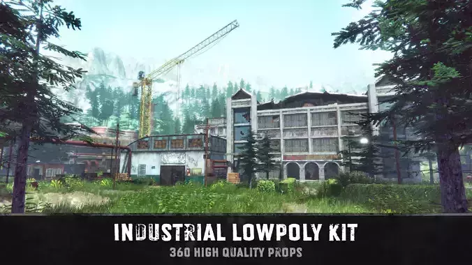 Industrial lowpoly kit Low-poly 3D model