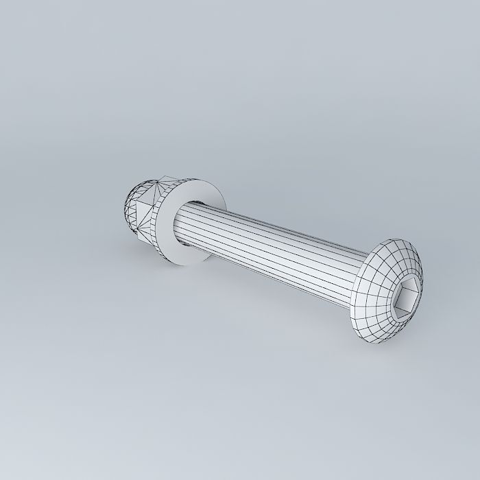 M 8 x 55 hex socket round head screw ISO 7380 Free 3D model_4