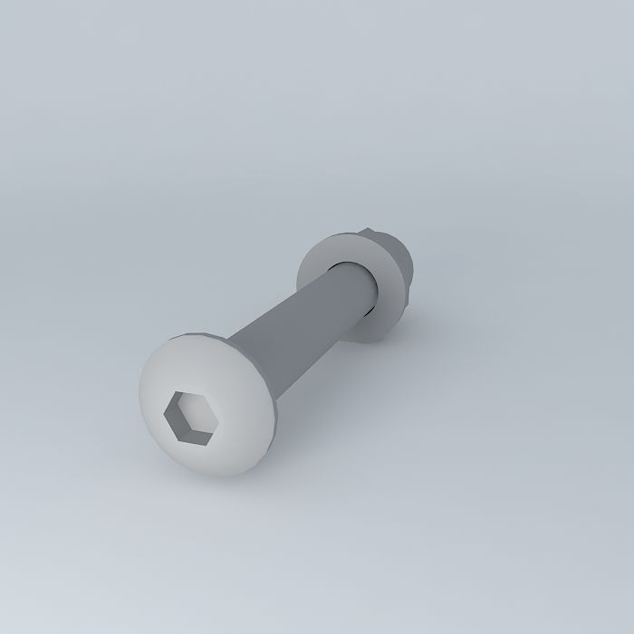 M 8 x 55 hex socket round head screw ISO 7380 Free 3D model_1