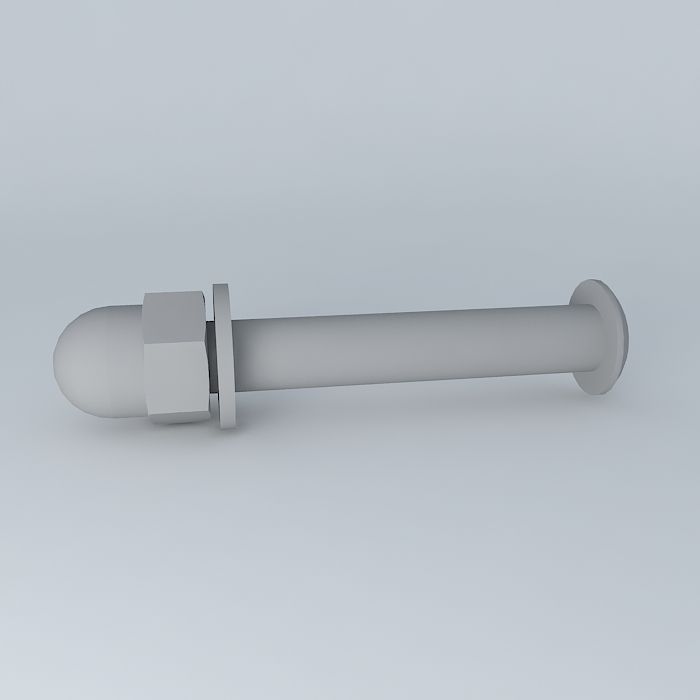 M 8 x 55 hex socket round head screw ISO 7380 Free 3D model_2